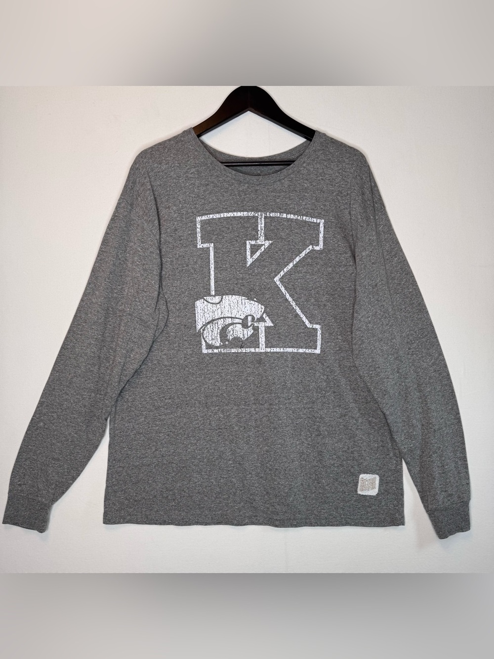 KSU Wildcats Retro Brand Long Sleeve T-Shirt Men's XL gray Heathered collegiate